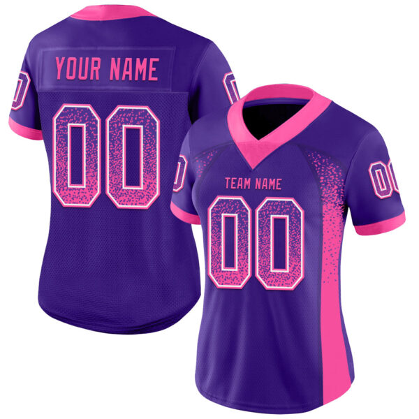 Custom Purple Pink-White Drift Fashion Football Jersey