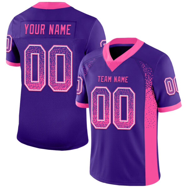 Custom Purple Pink-White Drift Fashion Football Jersey