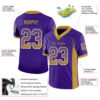 Custom Purple Old Gold-White Drift Fashion Football Jersey