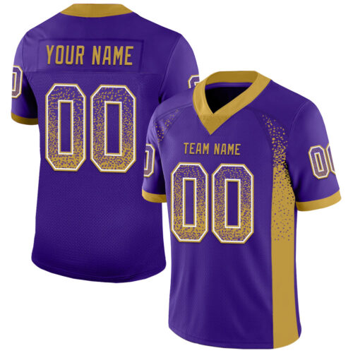 Drift0052 Custom Purple Old Gold-White Drift Fashion Football Jersey