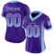 Custom Purple Light Blue-White Drift Fashion Football Jersey