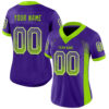 Custom Purple Neon Green-White Drift Fashion Football Jersey