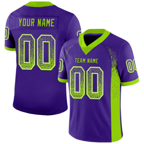 Drift0057 Custom Purple Neon Green-White Drift Fashion Football Jersey