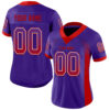 Custom Purple Red-White Drift Fashion Football Jersey