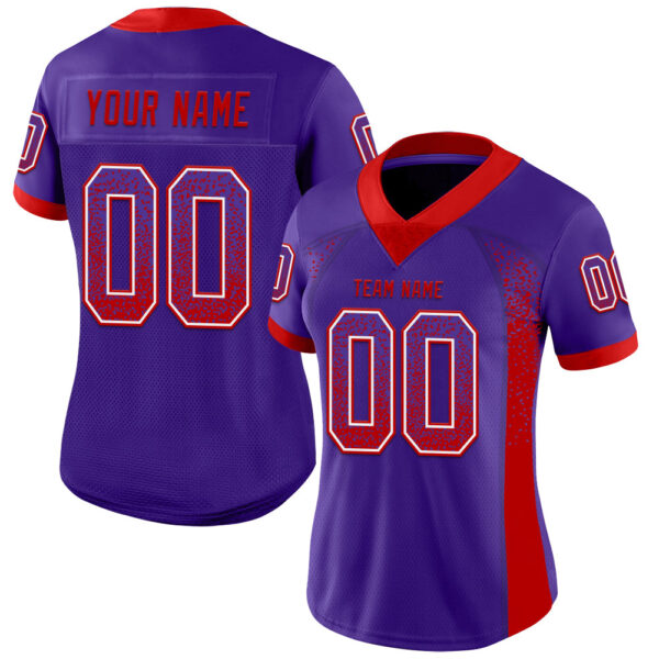 Custom Purple Red-White Drift Fashion Football Jersey