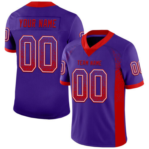 Custom Purple Red-White Drift Fashion Football Jersey