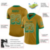 Custom Old Gold Kelly Green-White Drift Fashion Football Jersey