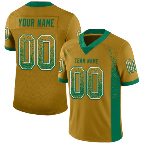 Drift0061 Custom Old Gold Kelly Green-White Drift Fashion Football Jersey