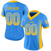 Custom Powder Blue Gold-White Drift Fashion Football Jersey