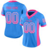 Custom Powder Blue Pink-White Drift Fashion Football Jersey