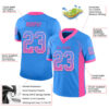 Custom Powder Blue Pink-White Drift Fashion Football Jersey