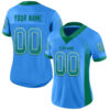 Custom Powder Blue Kelly Green-White Drift Fashion Football Jersey
