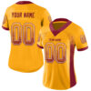 Custom Gold Crimson-White Drift Fashion Football Jersey