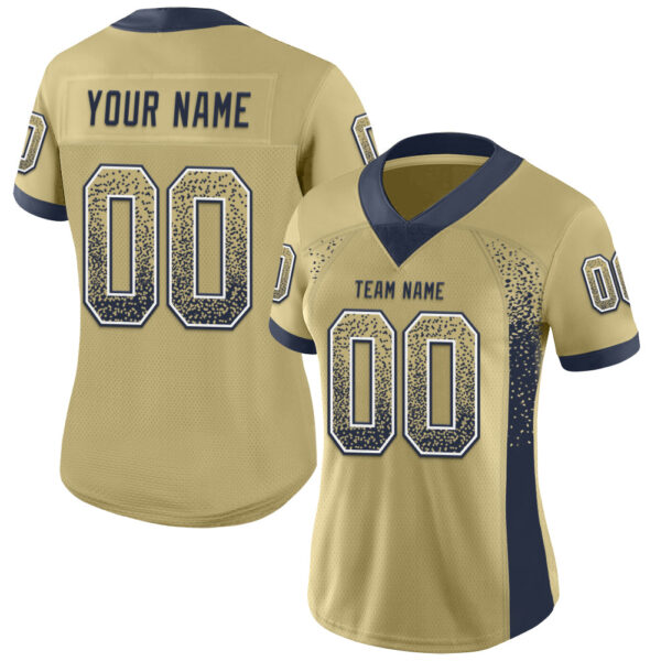 Custom Vegas Gold Navy-White Drift Fashion Football Jersey