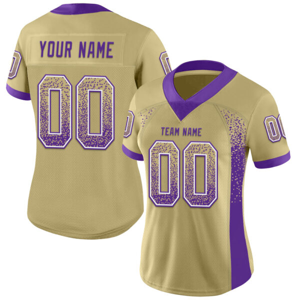Custom Vegas Gold Purple-White Drift Fashion Football Jersey