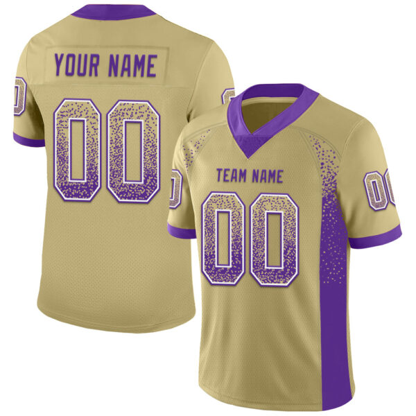 Custom Vegas Gold Purple-White Drift Fashion Football Jersey