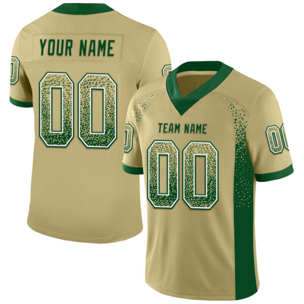 Custom Vegas Gold Green-White Drift Fashion Football Jersey