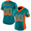 Custom Teal Orange-White Drift Fashion Football Jersey