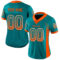 Drift0091-1 Custom Teal Orange-White Drift Fashion Football Jersey