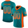 Custom Teal Orange-White Drift Fashion Football Jersey