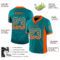 Drift0091-2 Custom Teal Orange-White Drift Fashion Football Jersey