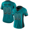 Custom Teal Black-White Drift Fashion Football Jersey