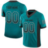 Custom Teal Black-White Drift Fashion Football Jersey