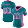 Custom Teal Pink-White Drift Fashion Football Jersey