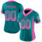 Drift0094-1 Custom Teal Pink-White Drift Fashion Football Jersey