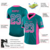 Custom Teal Pink-White Drift Fashion Football Jersey