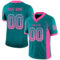 Drift0094 Custom Teal Pink-White Drift Fashion Football Jersey