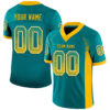 Custom Teal Gold-White Drift Fashion Football Jersey