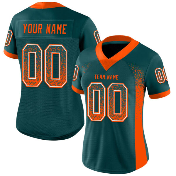 Custom Midnight Green Orange-White Drift Fashion Football Jersey