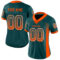 Custom Midnight Green Orange-White Drift Fashion Football Jersey