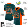 Custom Midnight Green Orange-White Drift Fashion Football Jersey