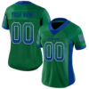 Custom Kelly Green Royal-White Drift Fashion Football Jersey