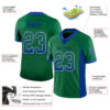Custom Kelly Green Royal-White Drift Fashion Football Jersey