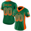 Custom Kelly Green Orange-White Drift Fashion Football Jersey