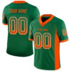 Custom Kelly Green Orange-White Drift Fashion Football Jersey
