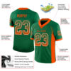 Custom Kelly Green Orange-White Drift Fashion Football Jersey
