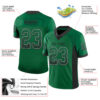 Custom Kelly Green Black-Gray Drift Fashion Football Jersey