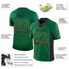 Custom Kelly Green Black-Old Gold Drift Fashion Football Jersey