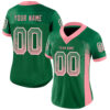 Custom Kelly Green Medium Pink-White Drift Fashion Football Jersey