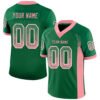 Custom Kelly Green Medium Pink-White Drift Fashion Football Jersey