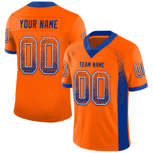 Custom Orange Royal-White Drift Fashion Football Jersey