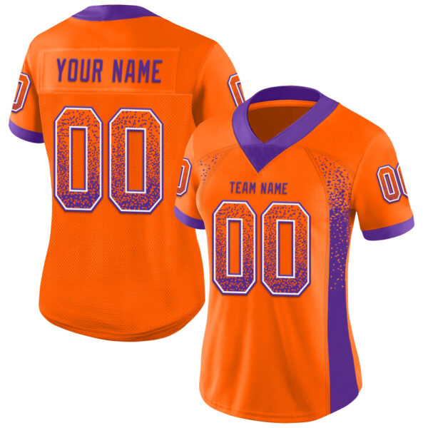 Custom Orange Purple-White Drift Fashion Football Jersey