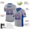 Drift0119-2 Custom Gray Royal-Red Drift Fashion Football Jersey