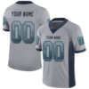 Custom Gray Navy-Teal Drift Fashion Football Jersey