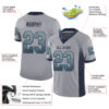 Custom Gray Navy-Teal Drift Fashion Football Jersey