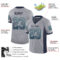 Drift0121-2 Custom Gray Navy-Teal Drift Fashion Football Jersey